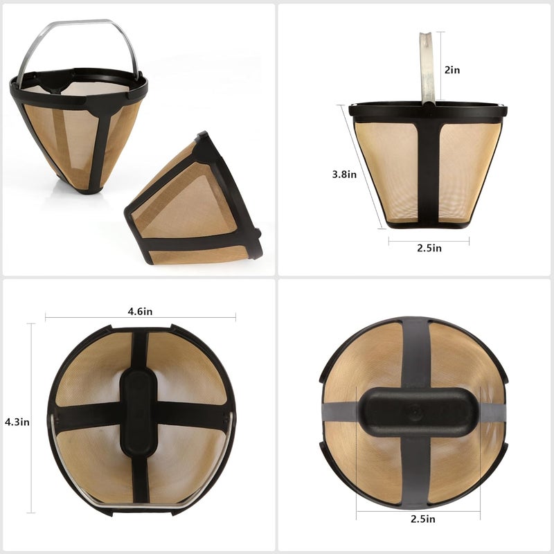 SLLFLY Replacement for CE250 CE251 Coffee Permanent Gold Tone Filter, Compatible with Ninja 12-Cup Programmable Coffee Brewer - Image 3